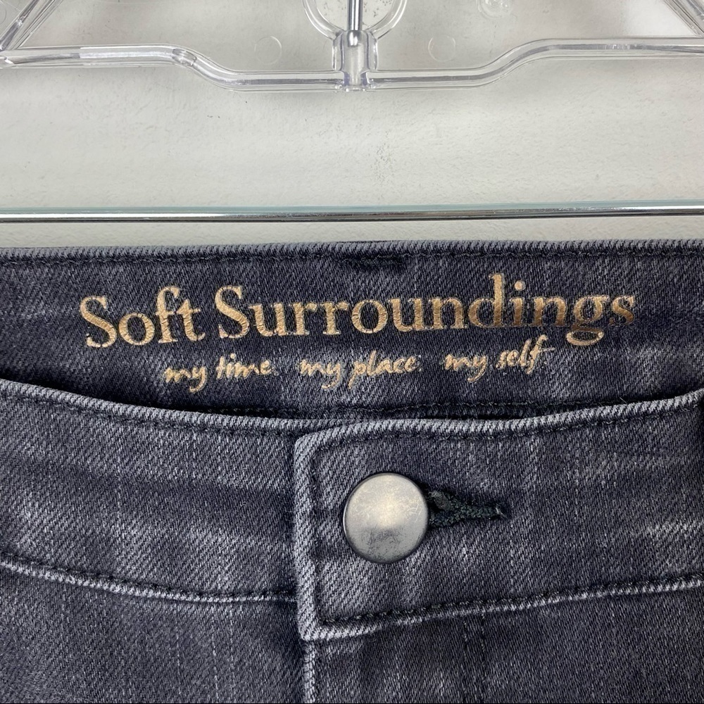 Soft Surroundings Black gray cropped tassel jeans - Picture 4 of 13